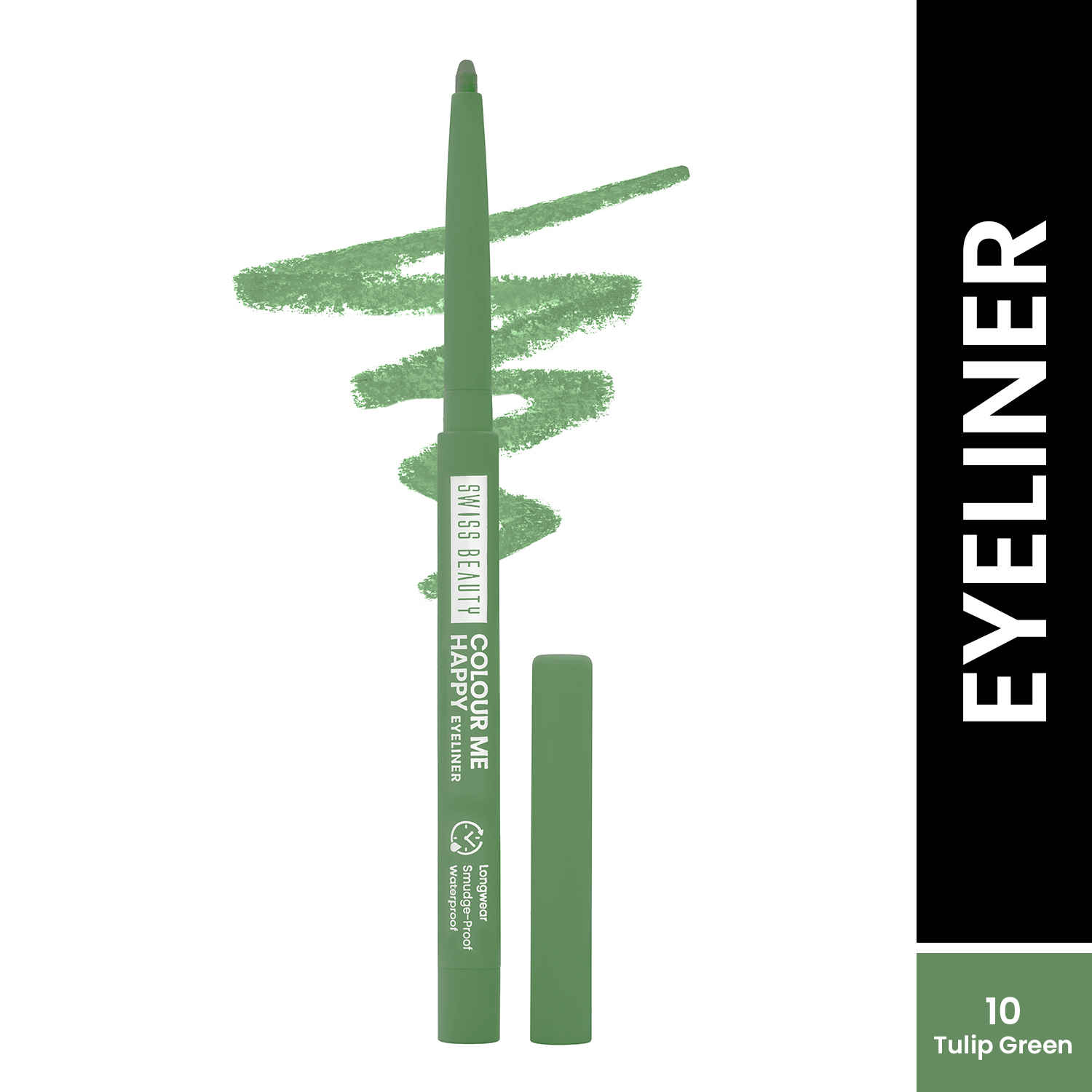 Buy Swiss Beauty Colour Me Happy Eyeliner | Waterproof & Smudge-Proof | Long-Lasting |10-Tulip Green 0.4 gm - Purplle
