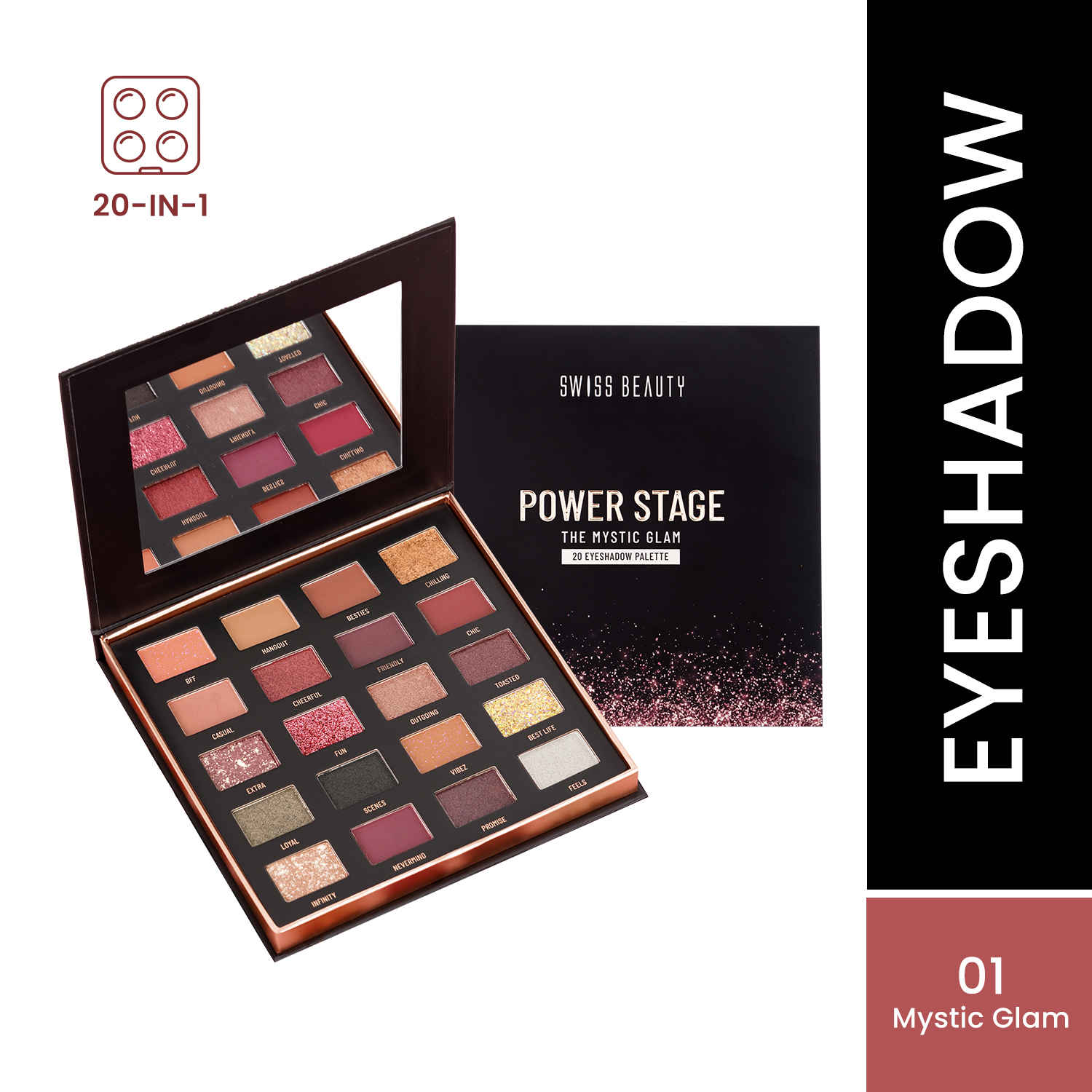 Buy Swiss Beauty Eyeshadow SB-ES01-01 Mystic Glam - 25 gm - Purplle