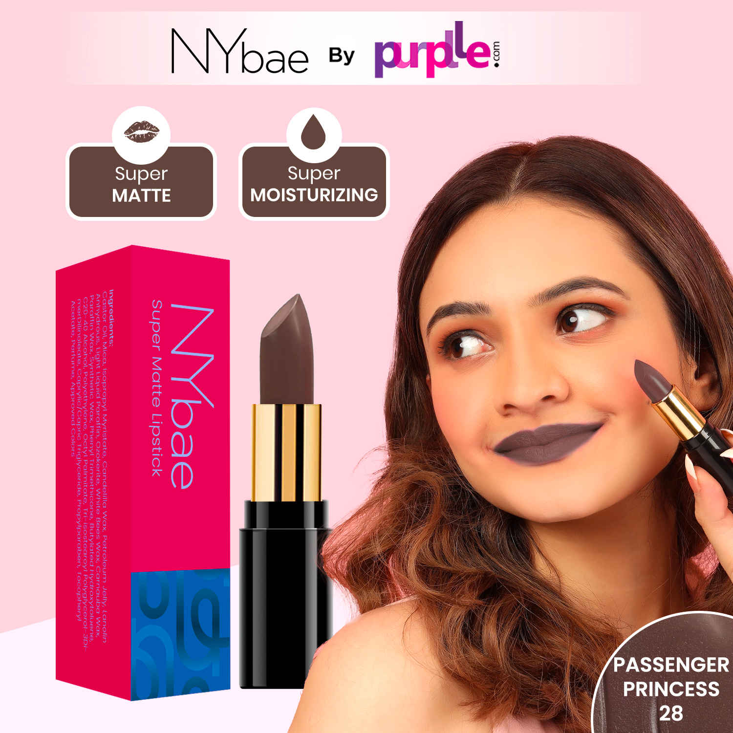 Buy NY Bae Super Matte Lipstick - Passenger Princess 28 - 4.2 gm - Purplle