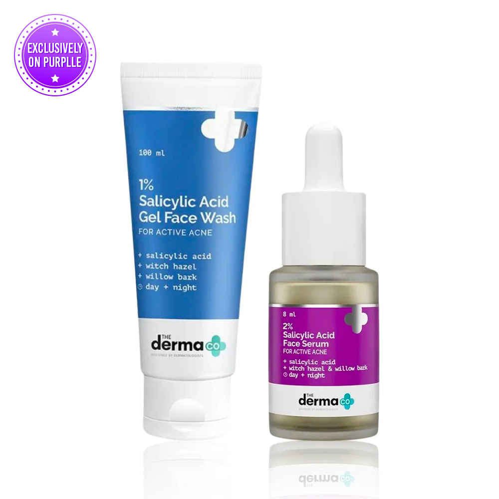 Buy The Derma Co. Acne Defense Duo: Salicylic Acid Daily Face Wash (100 ml) + 2% Salicylic Acid Face Serum (8 ml) - Purplle