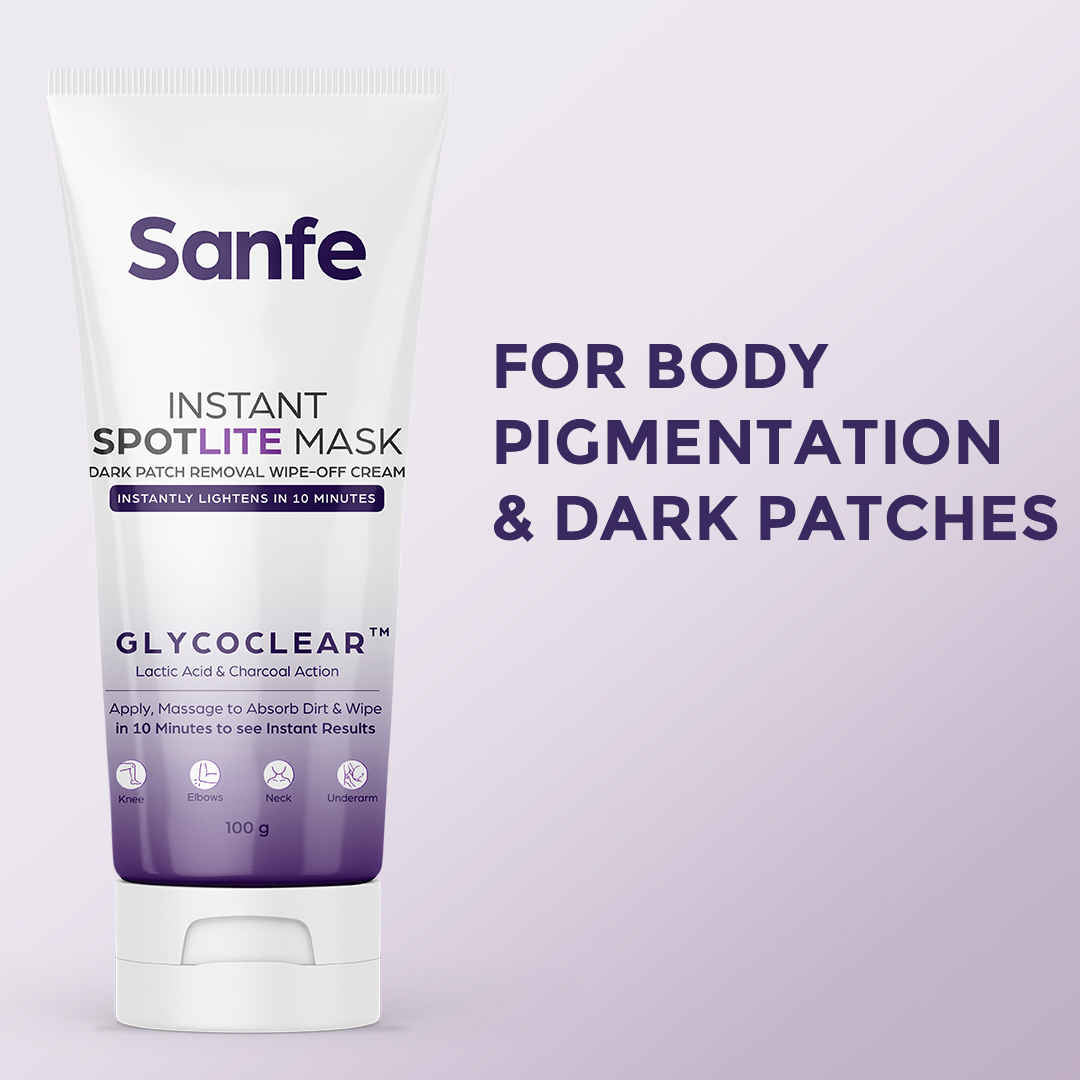 Buy Sanfe Instant Spotlite Mask | Lightens Dark Patches in 10 Minutes | Exfoliates Dirt & Dead Skin in Minutes | Instant Results Guaranteed| 100 gm - Purplle