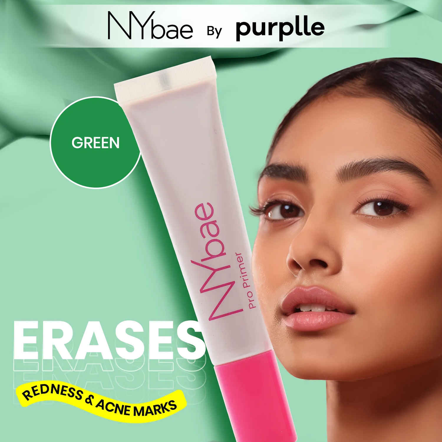 Buy NY Bae Pro Primer - Green Colour Corrector (15 ml) | Face Primer | Glowing Korean Skin | Cancels Redness | Conceals Acne | Pore Minimising | Long Lasting Makeup - Purplle