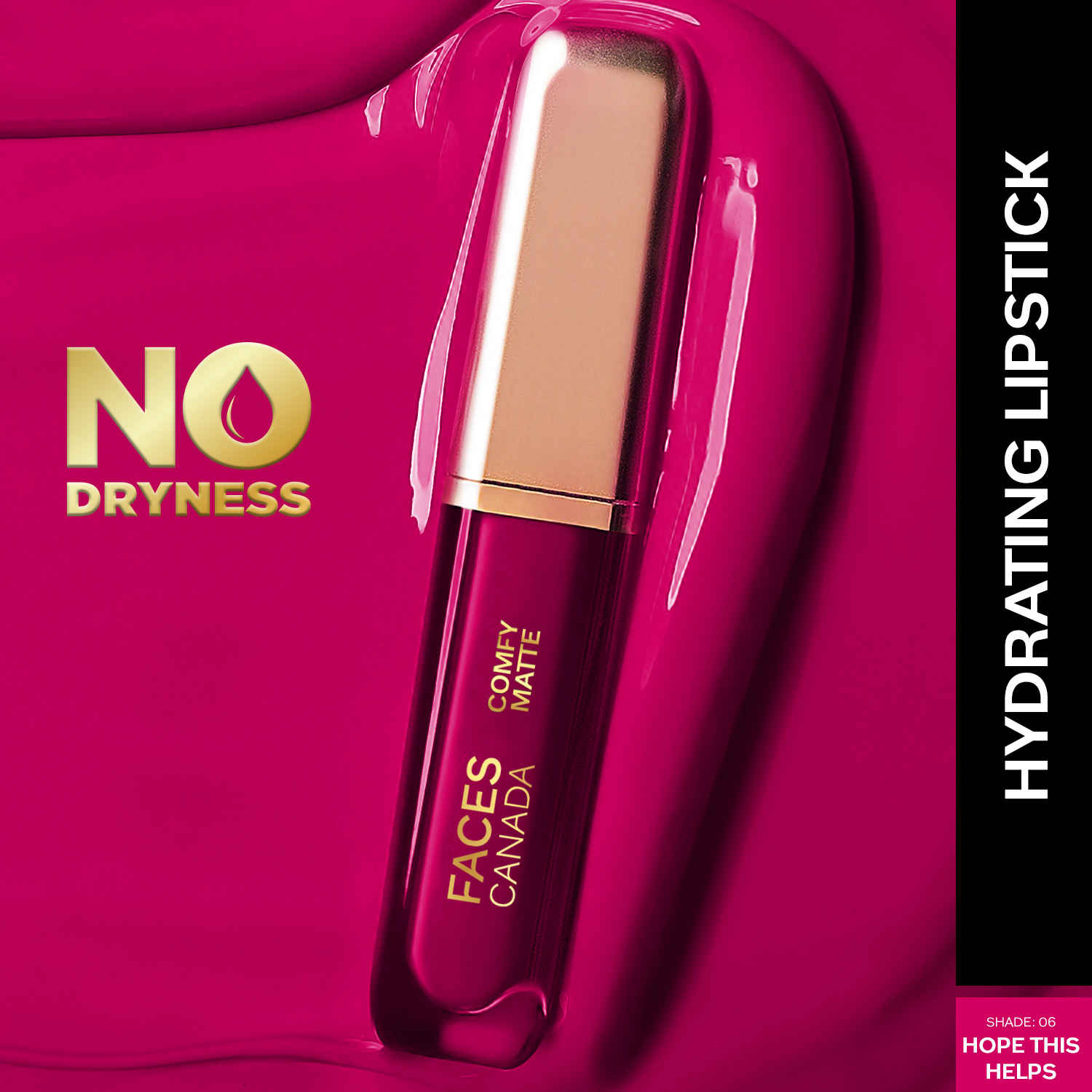 Buy FACES CANADA Comfy Matte Liquid Lipstick - Hope This Helps, 3 ml | Comfortable 10HR Longstay | Intense Matte Color | Almond Oil & Vitamin E Infused | Super Smooth | No Dryness | No Alcohol - Purplle