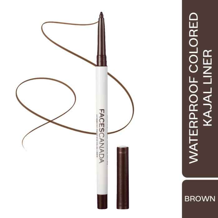 Buy FACES CANADA Ultime Pro Twist Eye Kajal Liner - Brown, 0.35 gm | High Impact Intense Color In 1 Stroke | 24HR Long Stay | Matte Finish | Soft Texture | Waterproof & Smudgeproof | Made With Carnauba Wax - Purplle