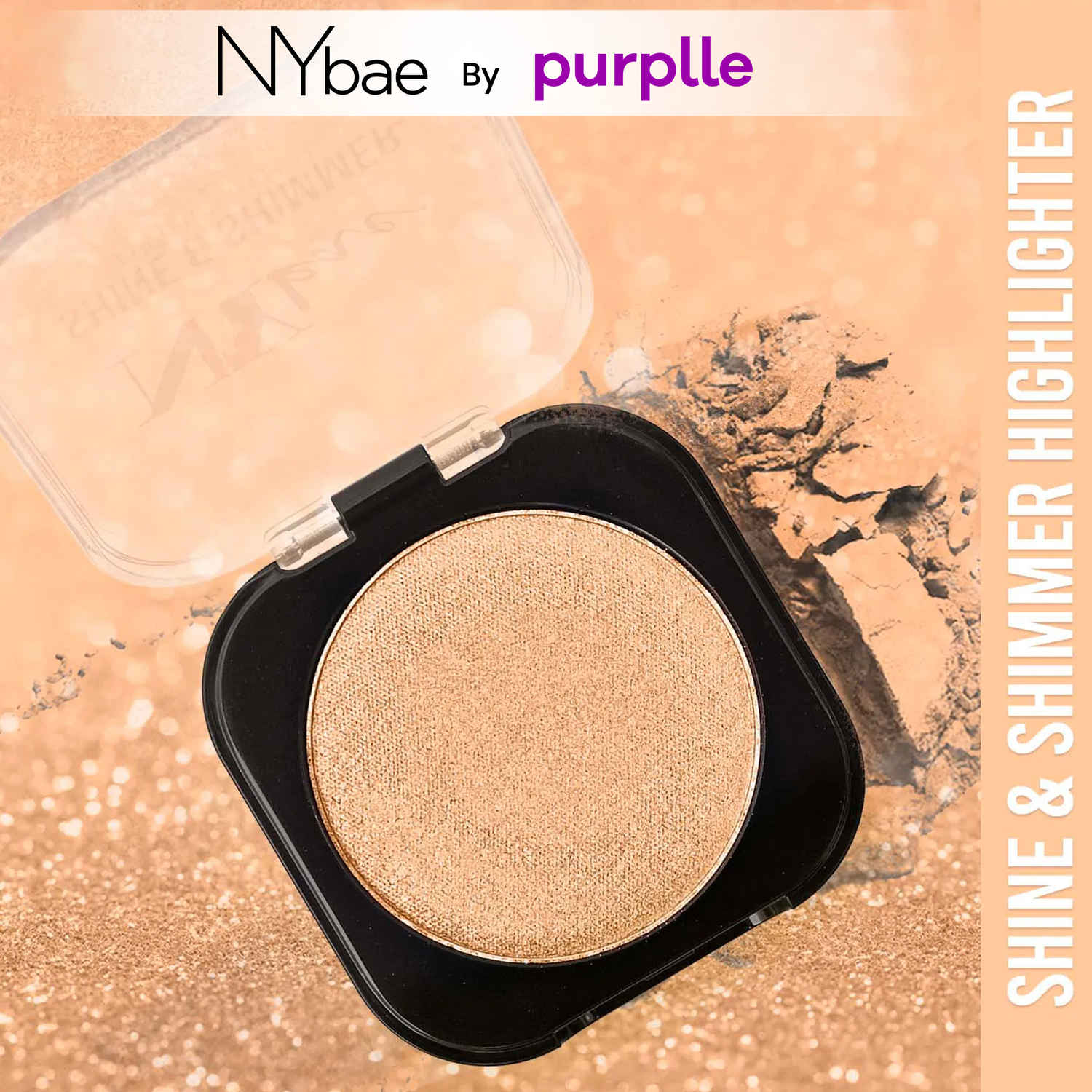 Buy NY Bae Shine & Shimmer Highlighter - Glow Gold 2 (5 gm) | Gold | Rich Colour | Super Blendable | Multipurpose | Travel Friendly - Purplle