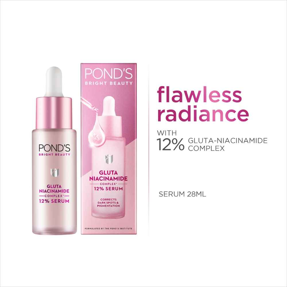 Buy Ponds Bright Beauty Gluta Niacinamide Complex Serum | Anti-Pigmentation Serum with 12% Gluta-Niacinamide Complex for Flawless Radiance| 28 ml - Purplle