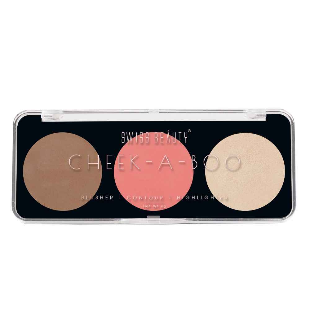 Buy Swiss Beauty Cheek-A-Boo 3 In One Blusher|Contour|Highlighter 03 - 8 gm - Purplle