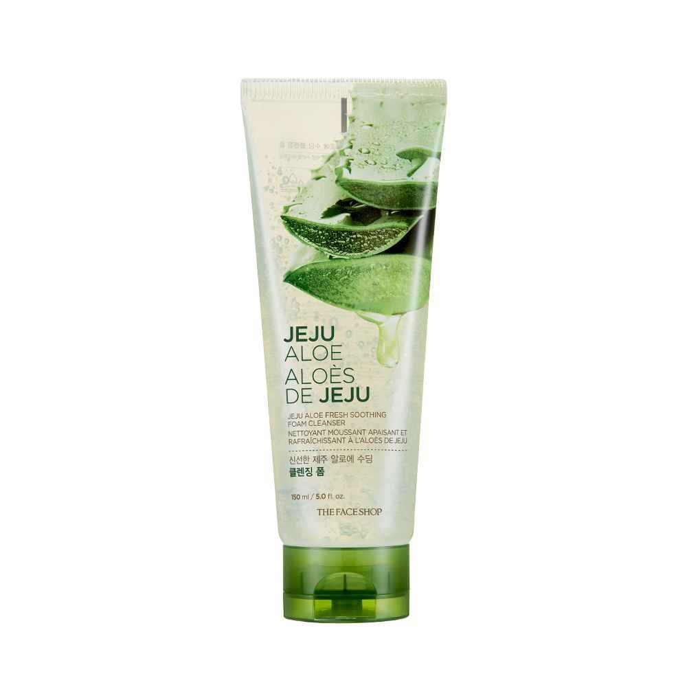 Buy The Face Shop Jeju Aloe Fresh Soothing Foam Cleanser | Gel to Foam cleanser for Skin,Body and Face | Hydrating & cooling cleanser, 150 ml - Purplle