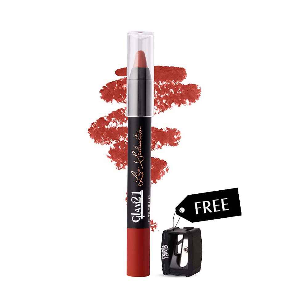Buy Glam 21 Lip Seduction Non- Transfer Crayon Lipstick| Lightweight & Longlasting|Creamy Matte Formula - 3.6gm| Staycation | 25 - Purplle