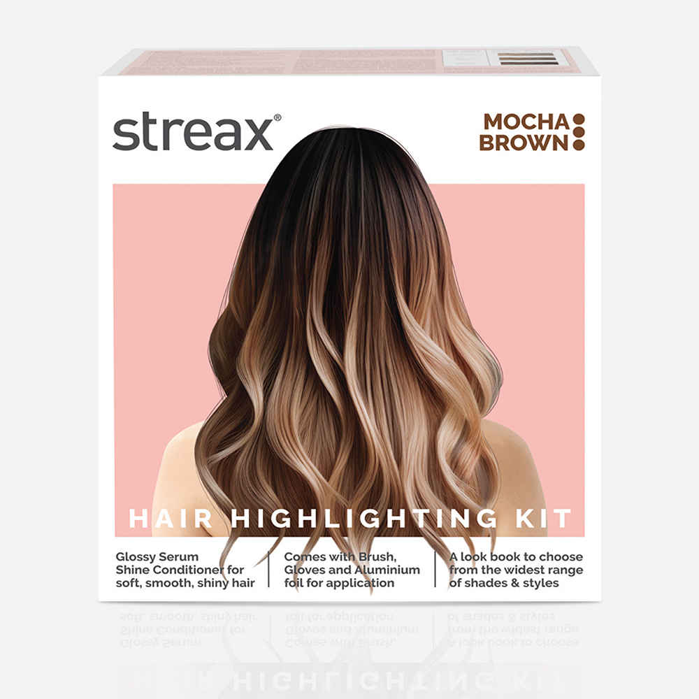 Buy Streax Ultralights Hair Colour Highlight Kit | Brown Hair Colour, Mocha Brown - Pack of 1 I Enriched with Walnut & Argan Oil I Hair Colour for Women | Rich, vibrant, Easy to use, DIY Application, 100 gm - Purplle