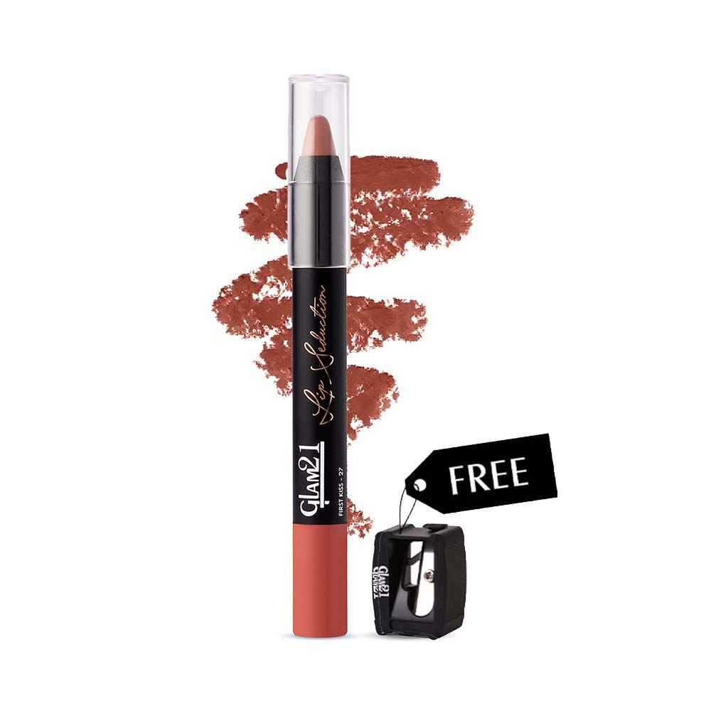 Buy Glam 21 Lip Seduction Non- Transfer Crayon Lipstick| Lightweight & Longlasting|Creamy Matte Formula - 3.6gm| First Kiss | 27 - Purplle