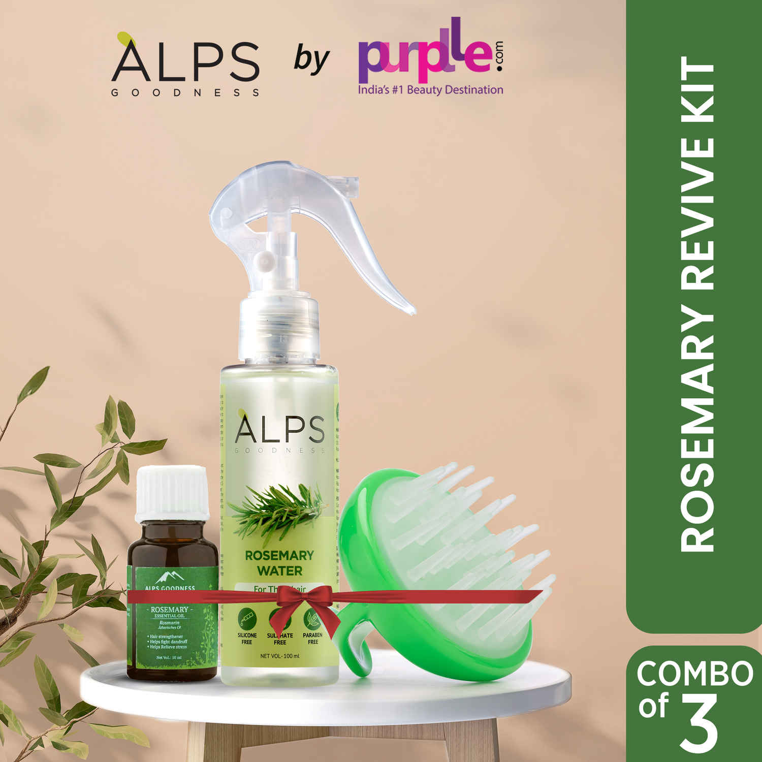 Buy Alps Goodness Rosemary Revive Kit I Rosemary Water Spray (100 ml) + Rosemary Essential Oil (10 ml) + Scalp Massager I Hair Growth Expert I For Skin & Hair I Fights Acne I Improves Scalp Health - Purplle