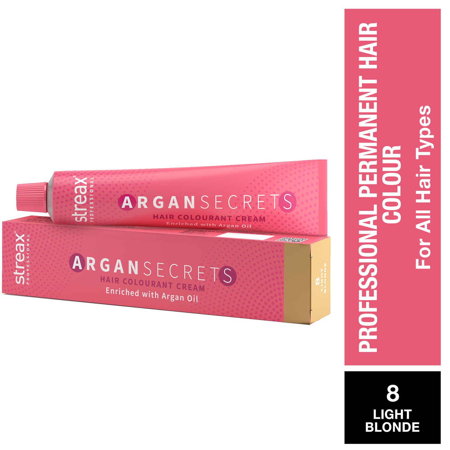 Buy Streax Professional Argan Secret Hair Colourant Cream - Light Blonde 8 (60 gm) - Purplle