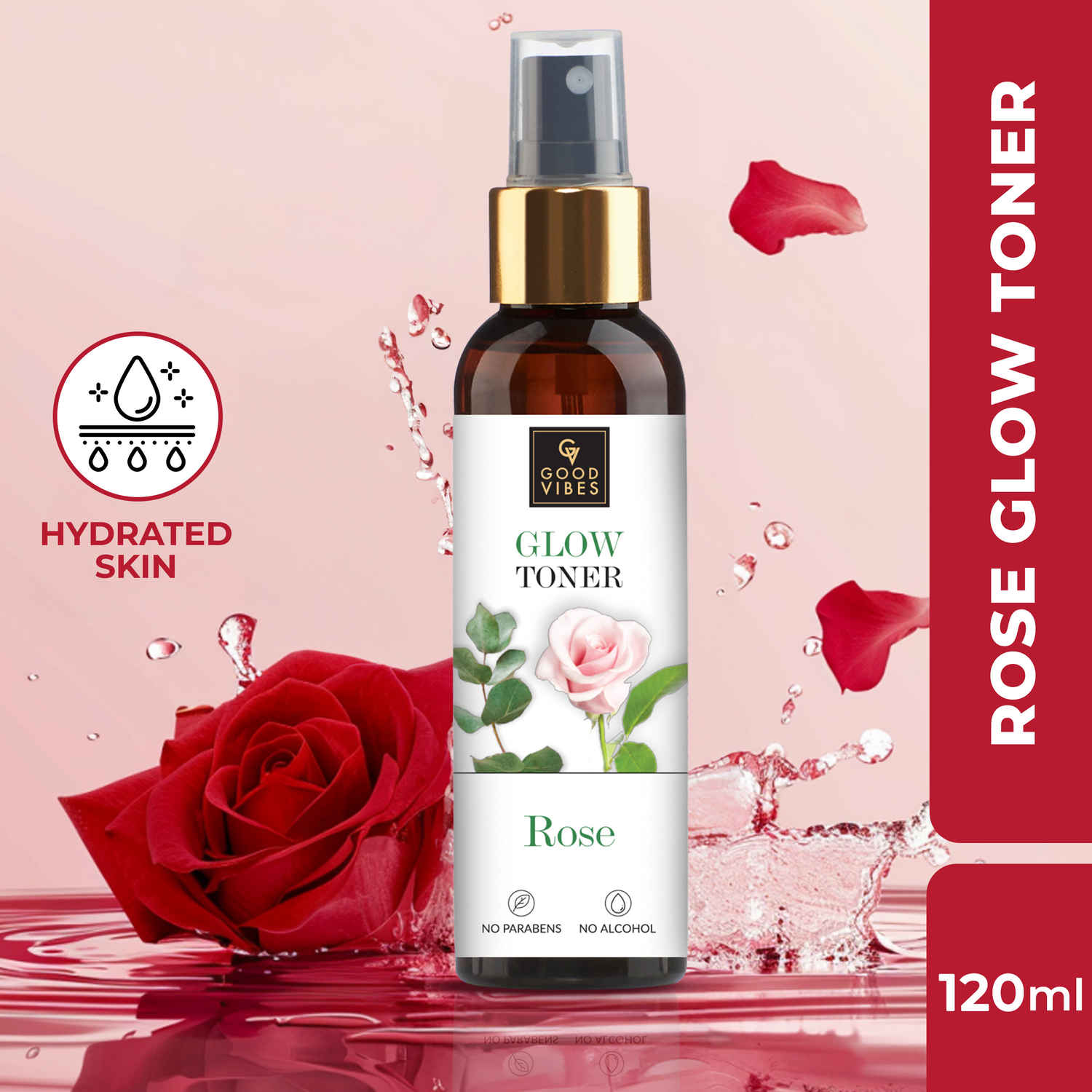 Buy Good Vibes Rose Water Glow Toner (120 ml) - Purplle