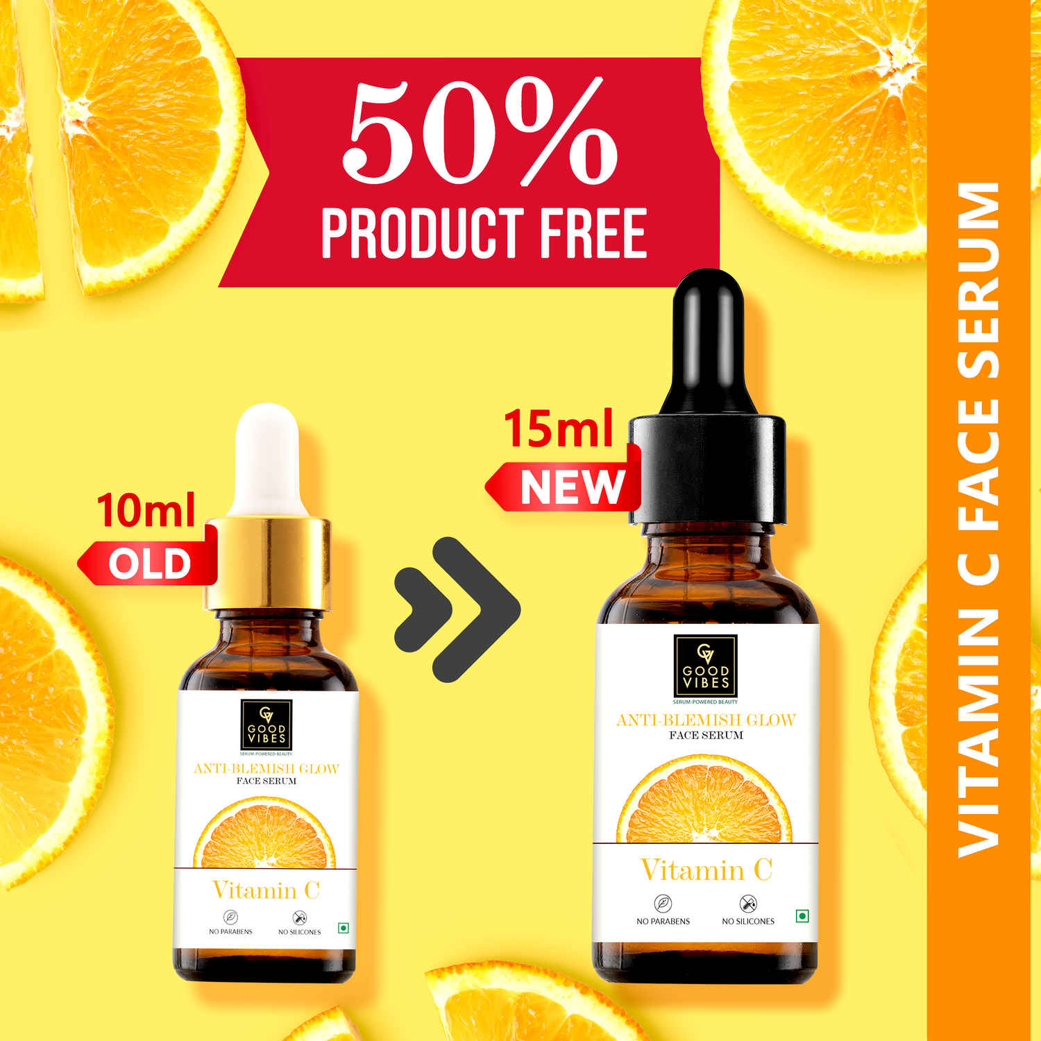 Buy Good Vibes Anti-Blemish Glow Vitamin C Face Serum | Free 50% Product Extra | Brightens skin, Light, Non- Sticky |15 ml - Purplle