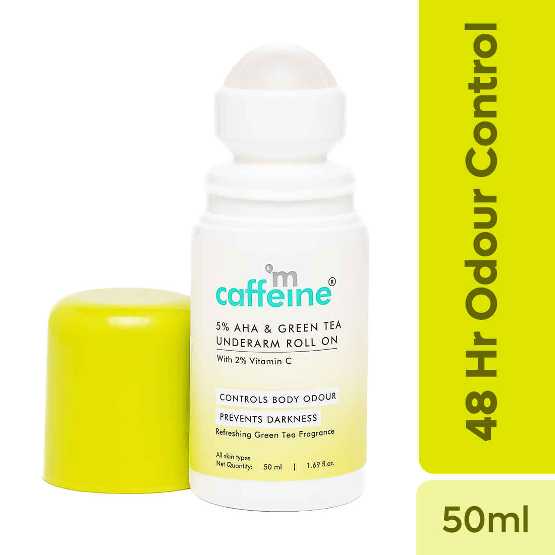 Buy mCaffeine 5% AHA & Green Tea Underarm Roll On_50 ml - Purplle