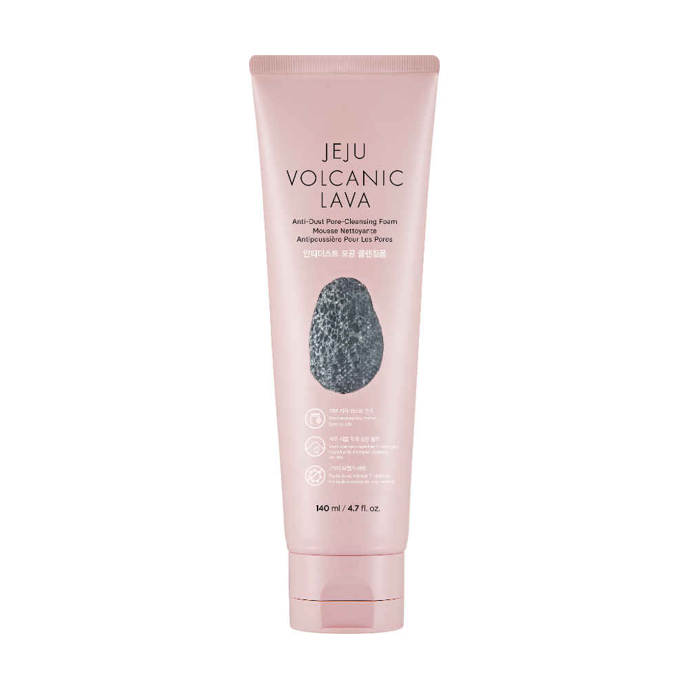 Buy The Face Shop Jeju Volcanic Lava Anti Dust Pore Cleansing Foam, face wash for pore care & blackhead cleansing 140 ml - Purplle