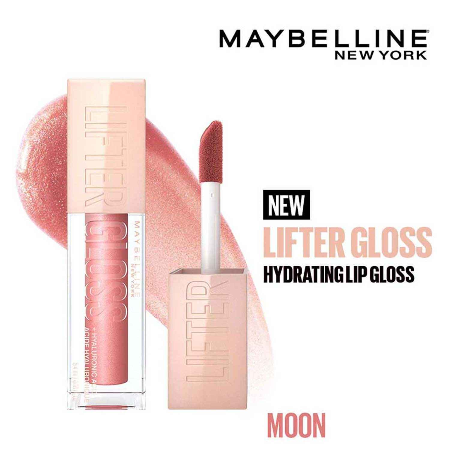 Buy Maybelline New York Lifter Gloss | Moisturizing, Tinted Lip Gloss With Hyaluronic Acid, Moon, 5.4 ml - Purplle