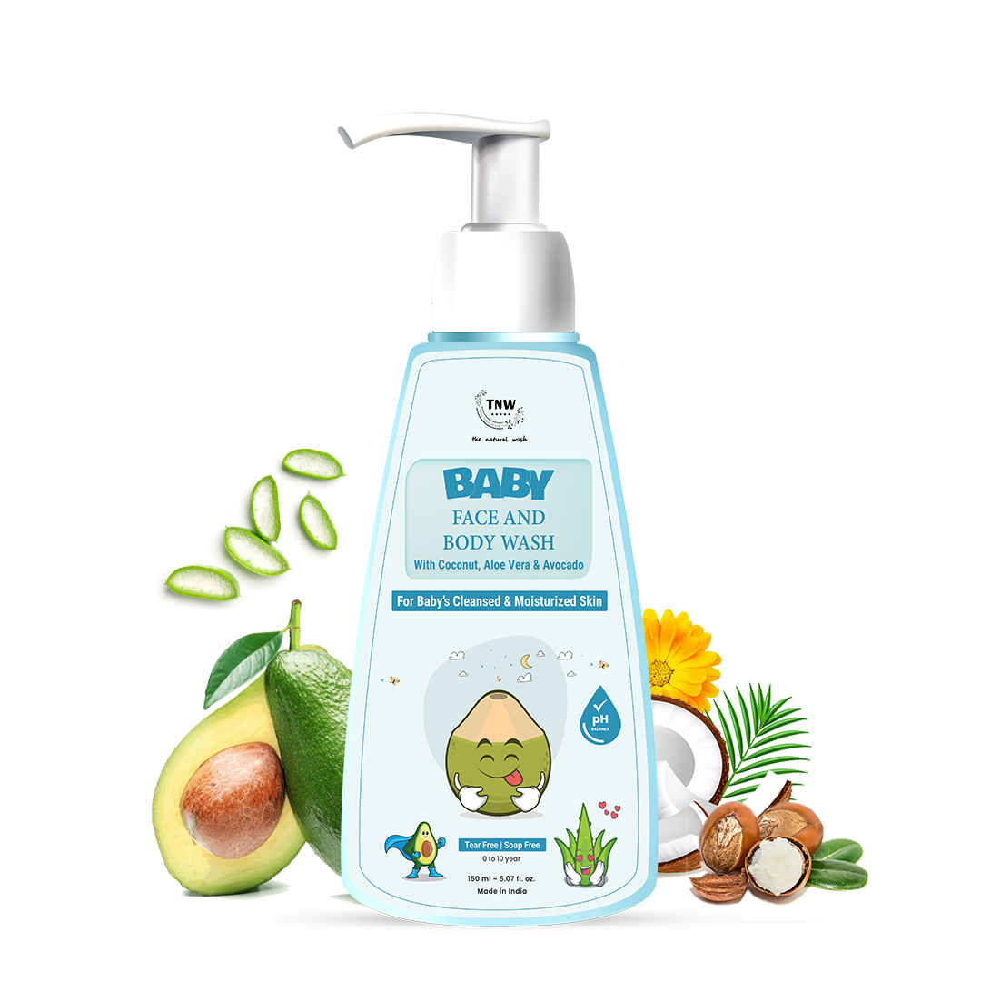 Buy TNW The Natural Wash Baby Face & Body Wash for Moisturized Skin | Gentle Body Wash with Coconut, Aloe Vera & Avocado | Suitable for 0-10 years - 150 ml - Purplle