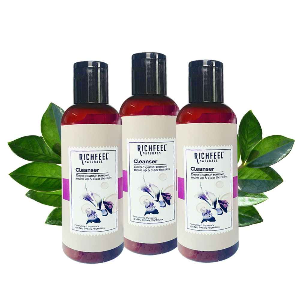 Buy Richfeel Gentle Face Cleanser for Dry to Normal, Sensitive Skin | Hydrating Formulation | Removes Dirt & Makeup | 100 ml (Pack of 3) - Purplle