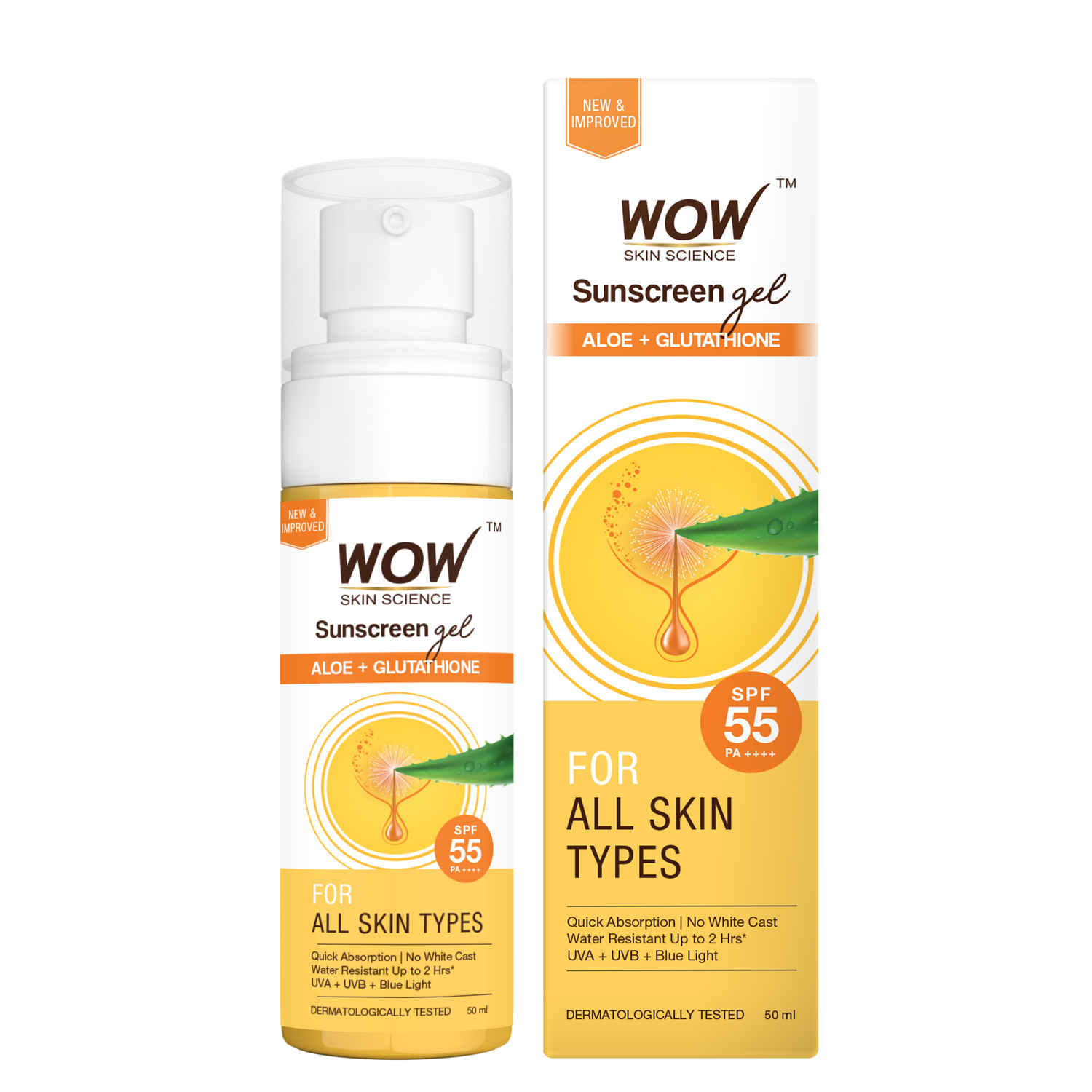 Buy WOW Skin Science Sunscreen Gel For All Skin Types | SPF 55 PA++++ |50 ml - Purplle