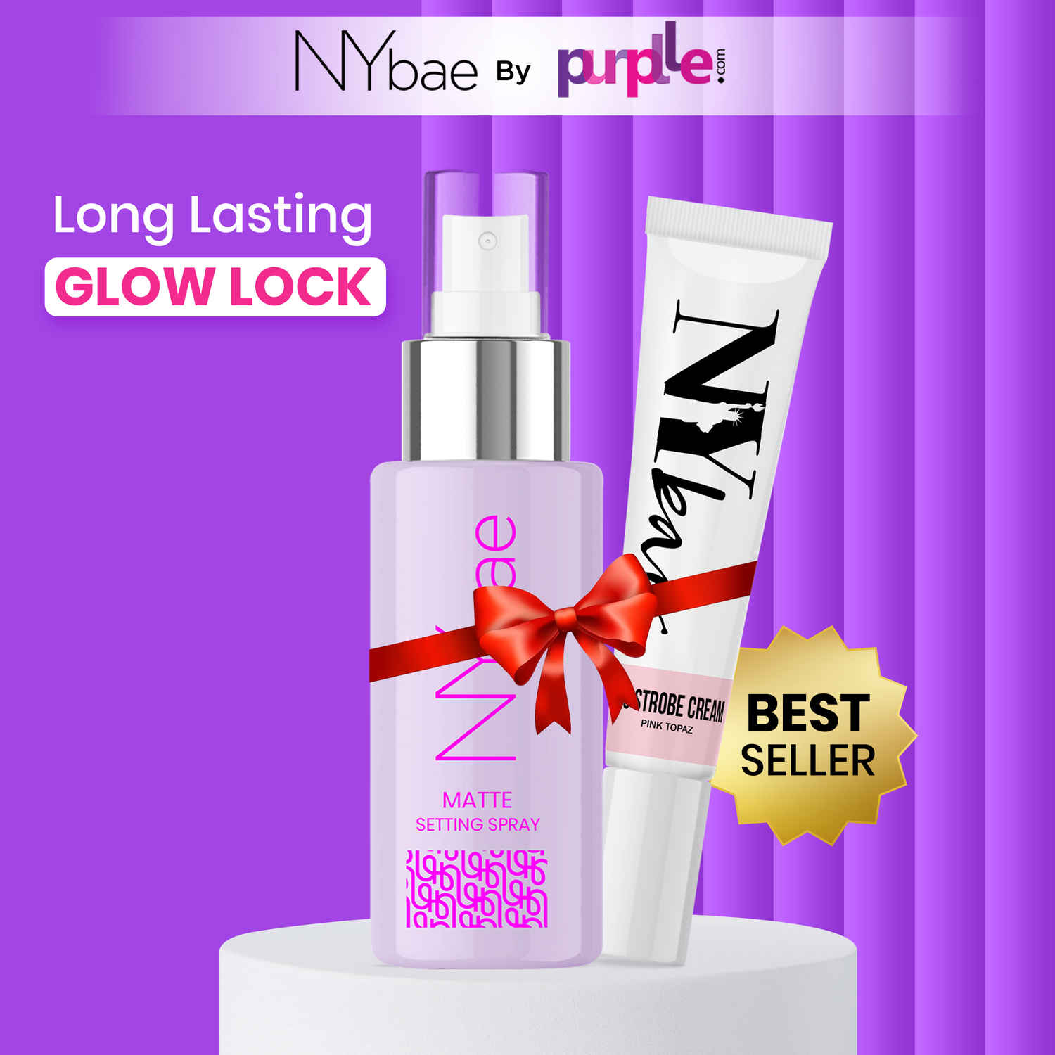 Buy NY Bae Long Lasting Glow Lock - Matte Setting spray + Strobe cream Combo of 2 - Purplle