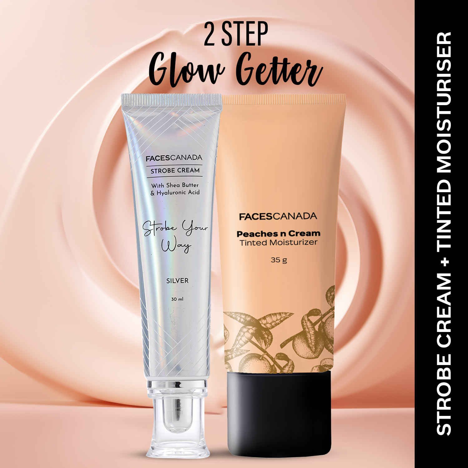 Buy FACES CANADA Silver Strobe Cream (30 ml) and Peaches N Cream Tinted Moisturizer (35g) - Purplle