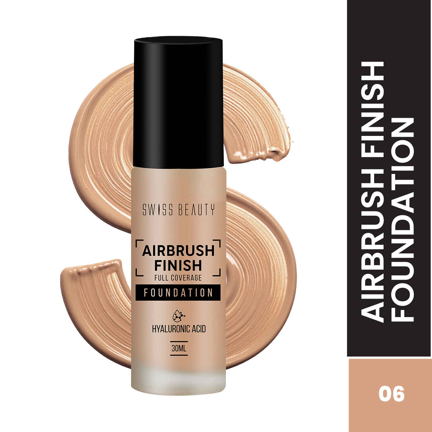 Buy Swiss Beauty Airbrush Finish Full Coverage Foundation -6 Warm Sun (30 ml) - Purplle