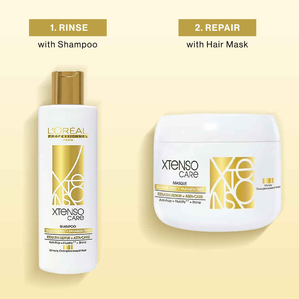 Buy L'Oreal Professionnel Xtenso Care Sulfate-free Shampoo (250ml) + L'Oreal Professionnel Xtenso Care Sulfate-free Mask (196gms) - Purplle