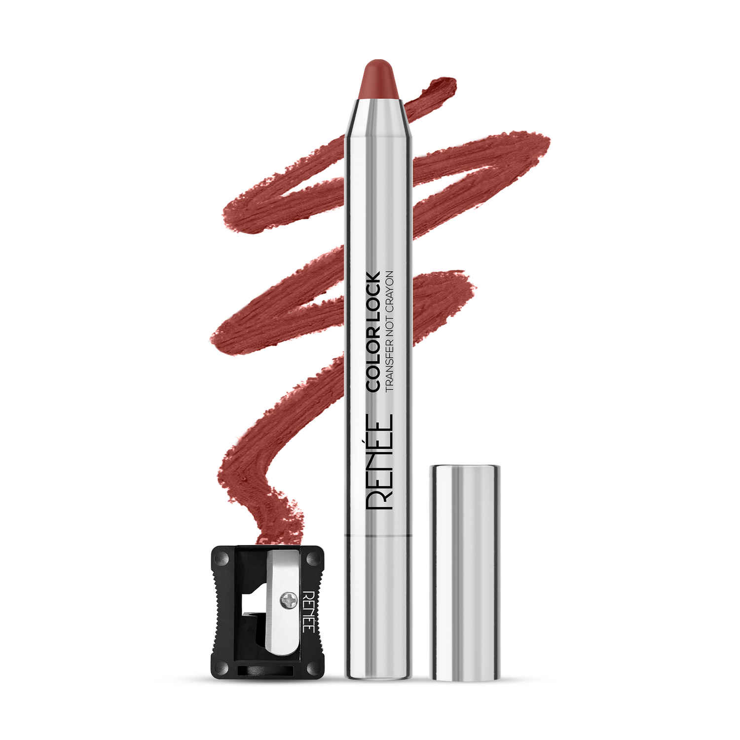 Buy RENEE Colorlock Transfer Not Lip Crayon with Sharpener, Waterproof & Smudgeproof, Lightweight & Long lasting, Highly Pigmented, Ultra Matte Finish, Vitamin E, Ceramide & SPF 20, 05 Tempt, 3 gm - Purplle