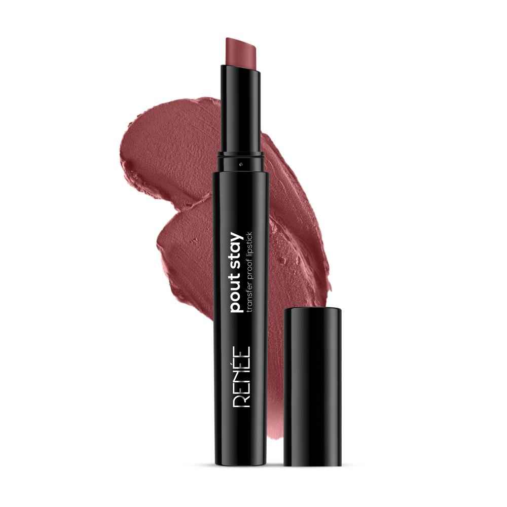 Buy RENEE Poutstay Transfer Proof Lipstick, Smudgeproof & Transferproof, Long Lasting Matte Finish, Easy Glide Application, Infused with Hyaluronic acid, Vitamin E & SPF 20, 05 Ella, 2 gm - Purplle