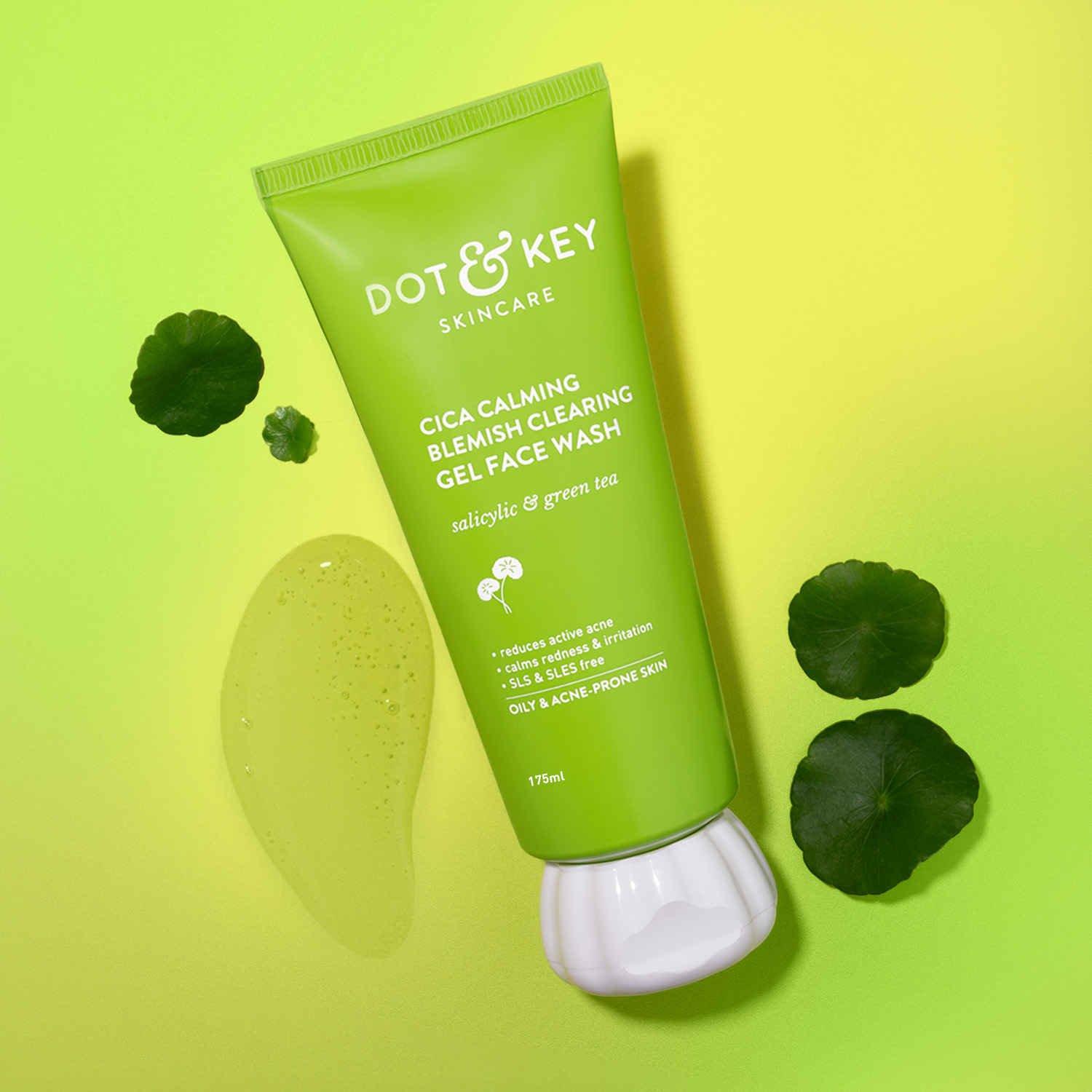 Buy Dot & Key CICA Calming Blemish Clearing Face Wash with Salicylic Acid & Green Tea | Face Wash for Oily, Acne Prone Skin | Acne Clearing Sulphate Free Face Wash for Men & Women | 175 ml - Purplle