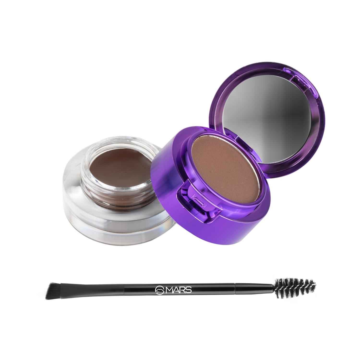 Buy MARS Eyelove Multi Pods Gel Eyeliner & Eyebrow Powder With Dual Ended Brush | Smudge Proof & Water Proof | Long Lasting | Rich Pigmentation | Inbuilt Mirror for Touch-up (3.5 gm) (Brown) - Purplle