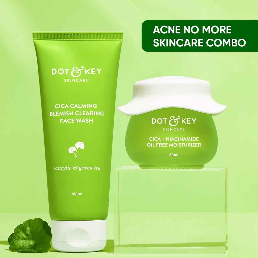 Buy Dot & Key CICA Acne Control Skin Care Combo - Moisturizer & Face Wash 160 gms - Purplle