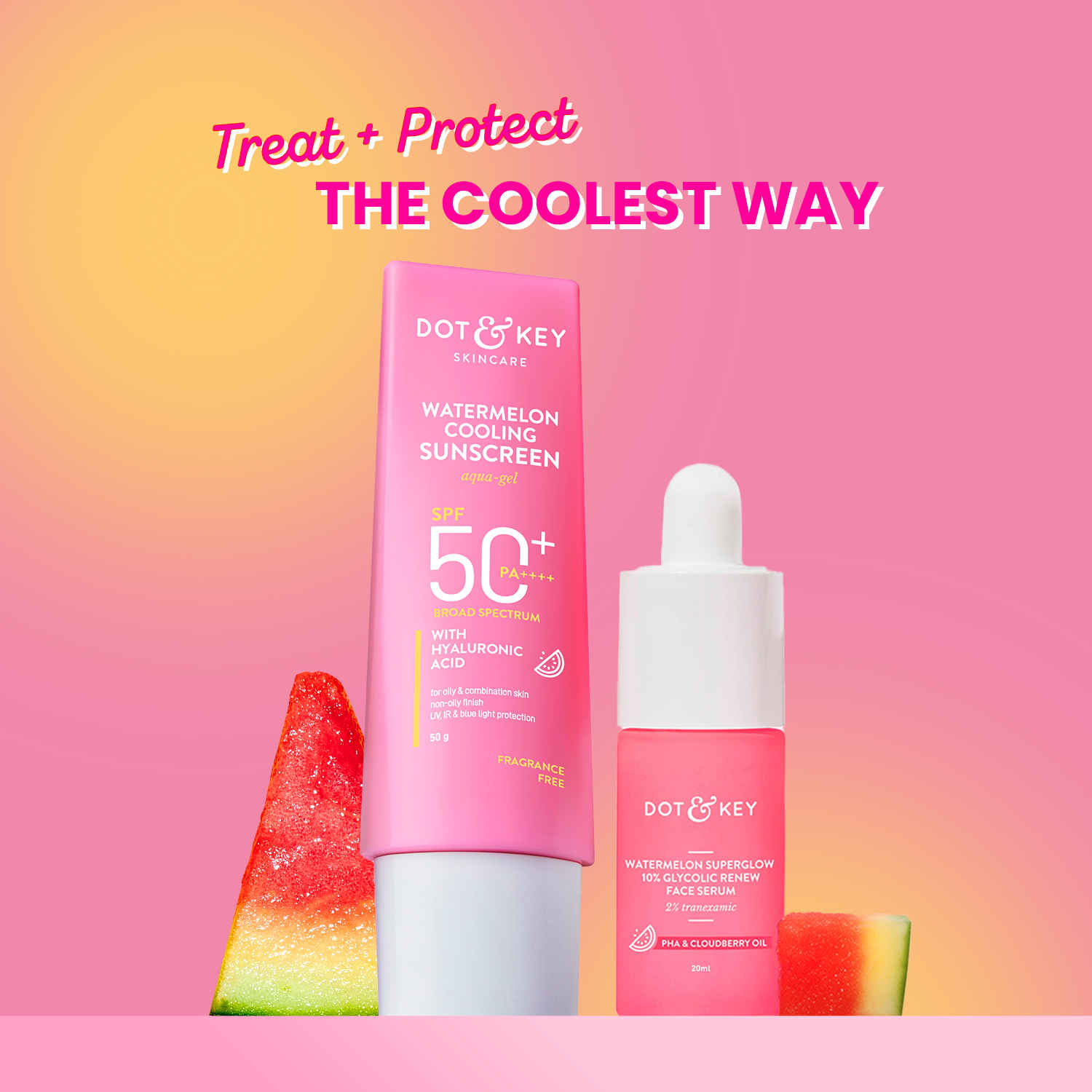Buy Dot & Key Watermelon Skin Care Combo - Sunscreen & Face Serum - 70 gms - Purplle