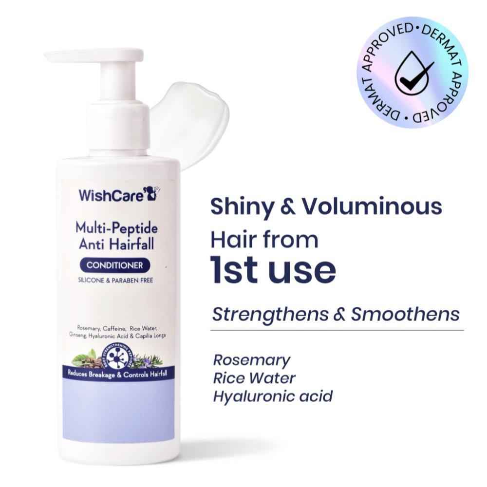 Buy WishCare Multi Peptide Anti Hairfall Conditioner - Rice Water, Rosemary, Capilia Longa, Hyaluronic Acid & Caffeine - 200 ml - Purplle