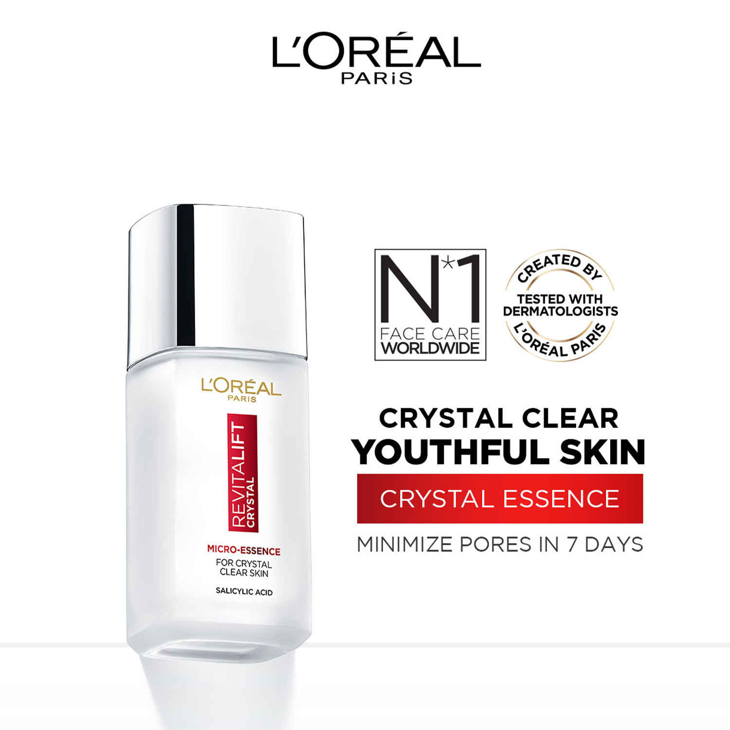 Buy L’Oreal Paris Revitalift Crystal Micro-Essence With Salicylic Acid for Clear Skin, 22 ml - Purplle