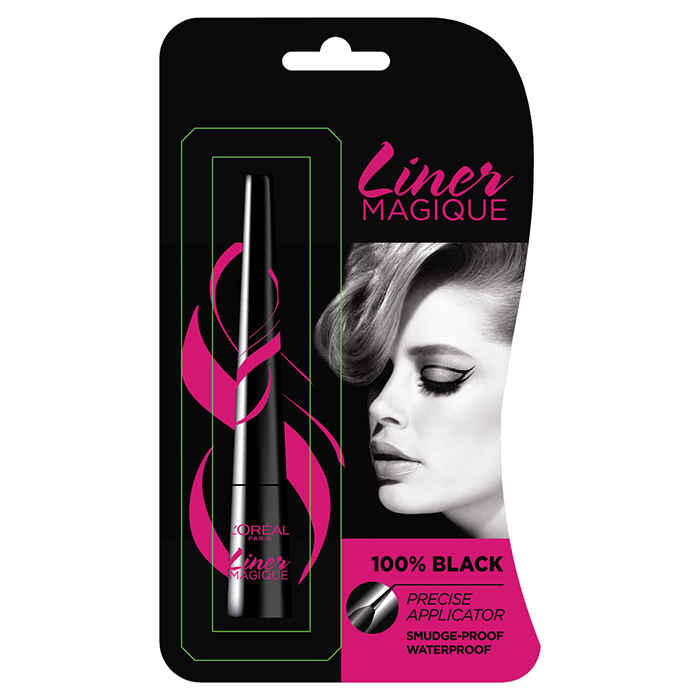 Buy L'Oreal Paris Liquid Eyeliner, Precise Applicator, Smudge-proof and Waterproof, Liner Magique, Black, 3 gm - Purplle
