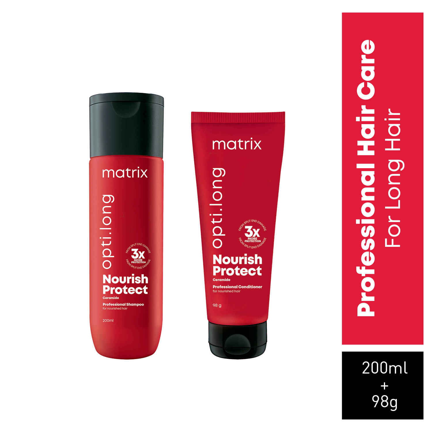Buy Matrix Opti Long Nourish Protect Nourishing Shampoo Ceramide + Combo of Opti Long Professional Conditioner | For Healthy, Long Hair (200 ml + 98 gm) - Purplle