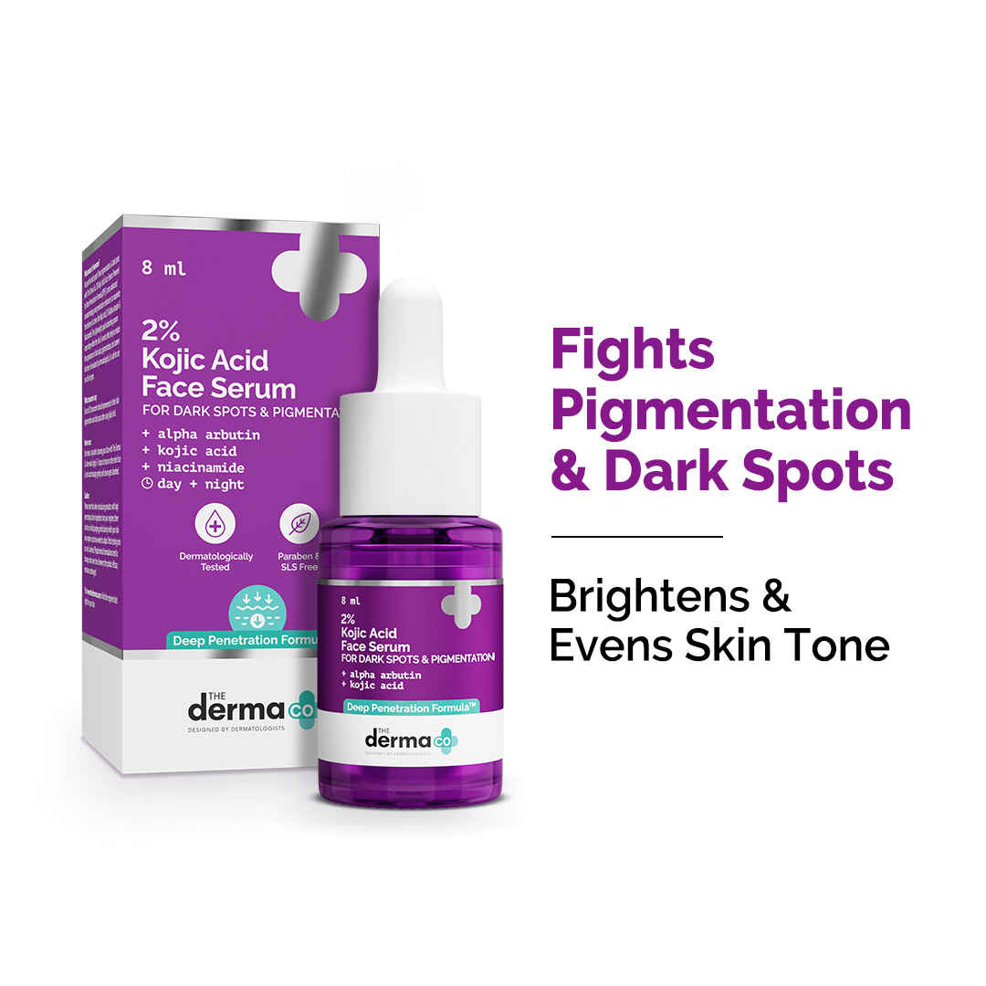 Buy The Derma Co 2% Kojic Acid Face Serum I With 1% Alpha Arbutin & Niacinamide | Reduces Dark Spots, Pigmentation & Blemishes | For All Skin types | 8 ml - Purplle