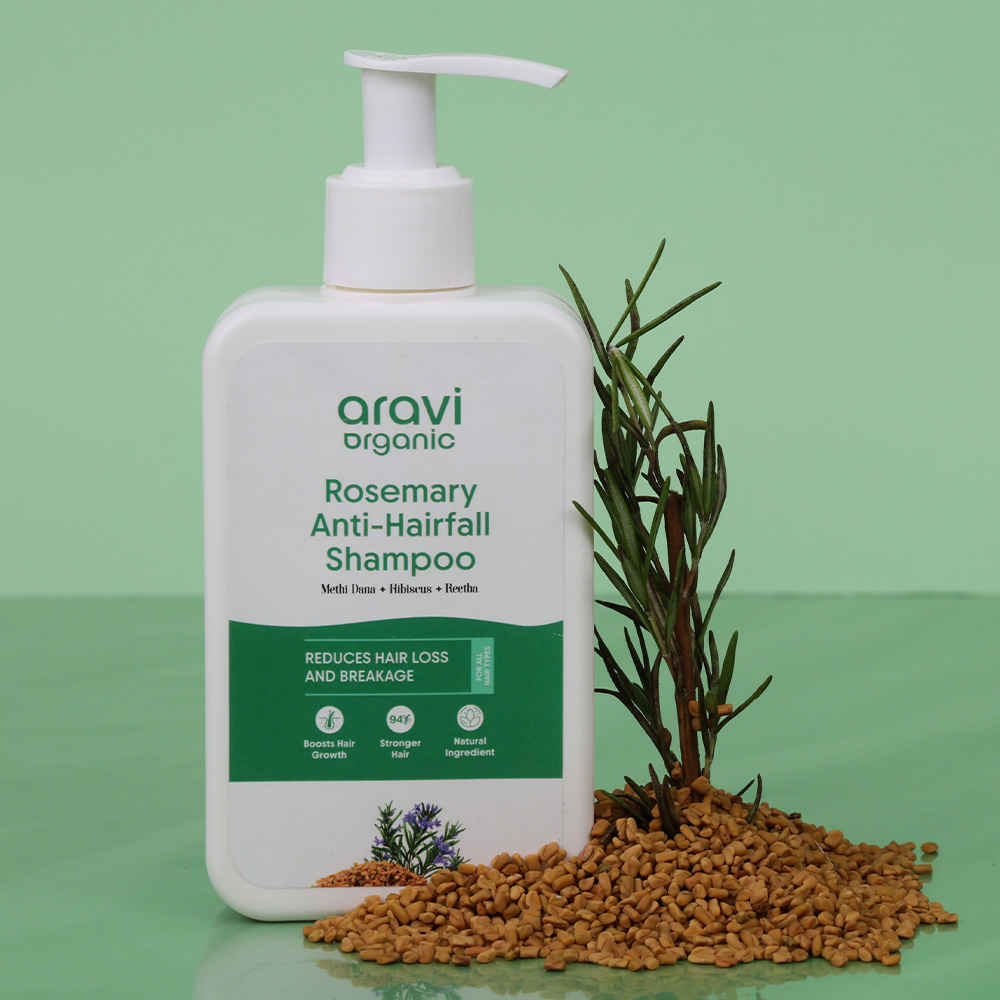 Buy Aravi Organic Rosemary Anti-Hairfall Shampoo | Hair Growth & Hairfall Control | Up to 94% Stronger Hair | Sulfate-Free | Suitable for Men & Women | For All Hair Types – 200 ml - Purplle