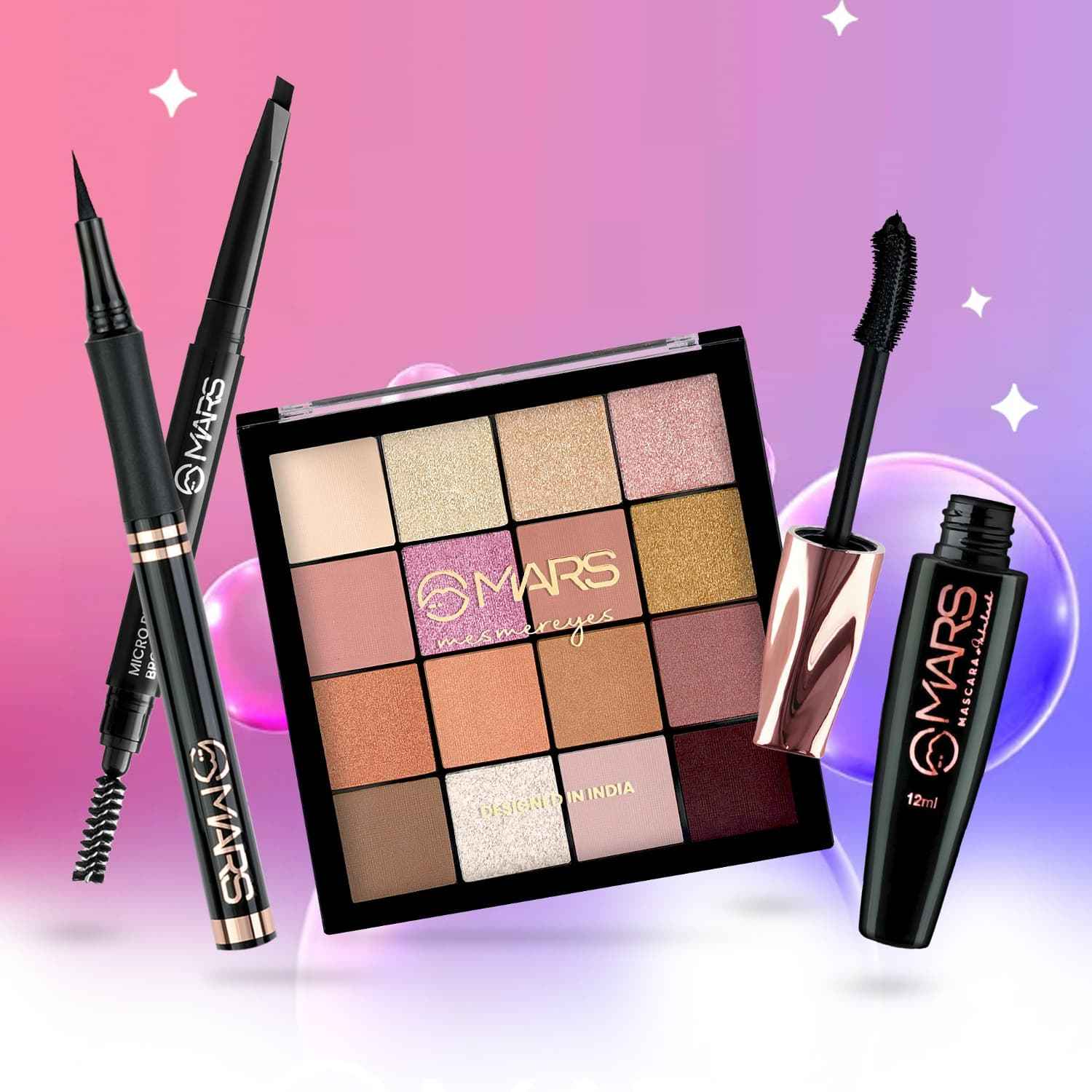 Buy MARS Lash and Line Fusion Combo - Set 1 | Mascara | Eyebrow Pencil | Eyeliner | Eyeshadow Palette - Combo of 4 - Purplle