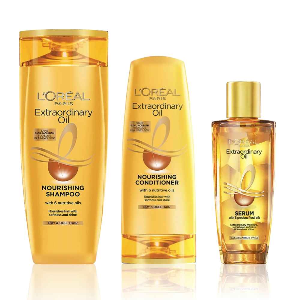 Buy L'Oreal Paris 6 Oil Deep Nourish Regime- Shampoo (340 ml) + Conditioner (180 ml) + Serum (30ml) - Purplle