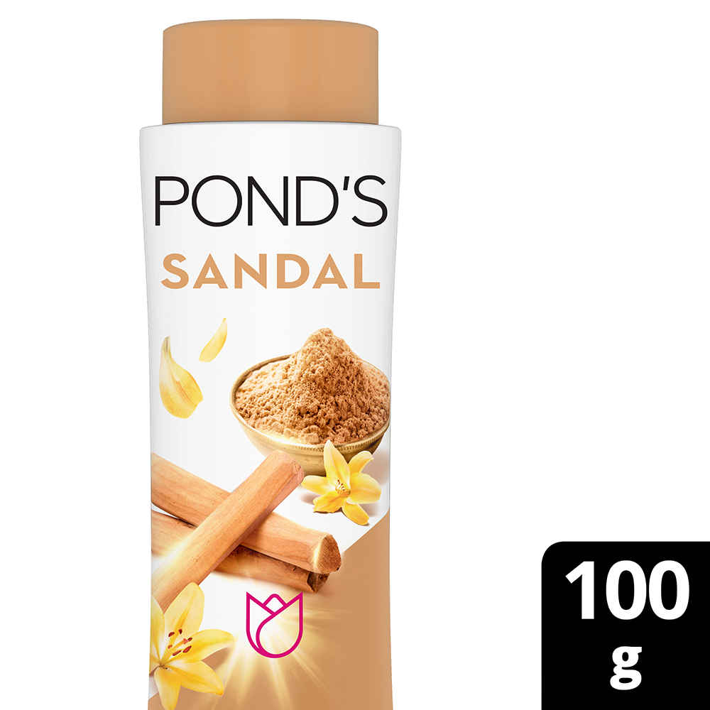 Buy Ponds Sandal Radiance Talcum Powder, 100 gm - Purplle
