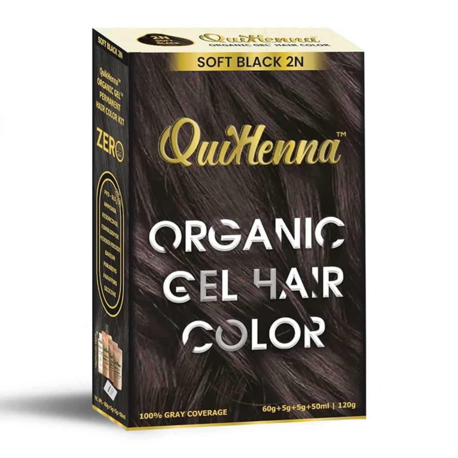 Buy Quikhenna Organic Gel Hair Color 2N Soft Black 120 gm - Purplle