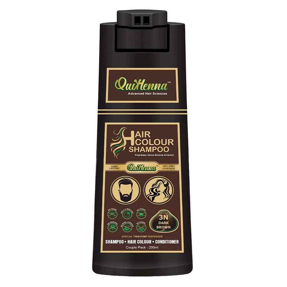 Buy Quikhenna Hair Color Shampoo 3N Dark Brown- 200 ml | Ammonia-Free | Quick & Effortless Grey Coverage | Salon-Like Hair Color At Home | Hair Dye Coloring For Men & Women | Instant Hair Colour Solution - Purplle