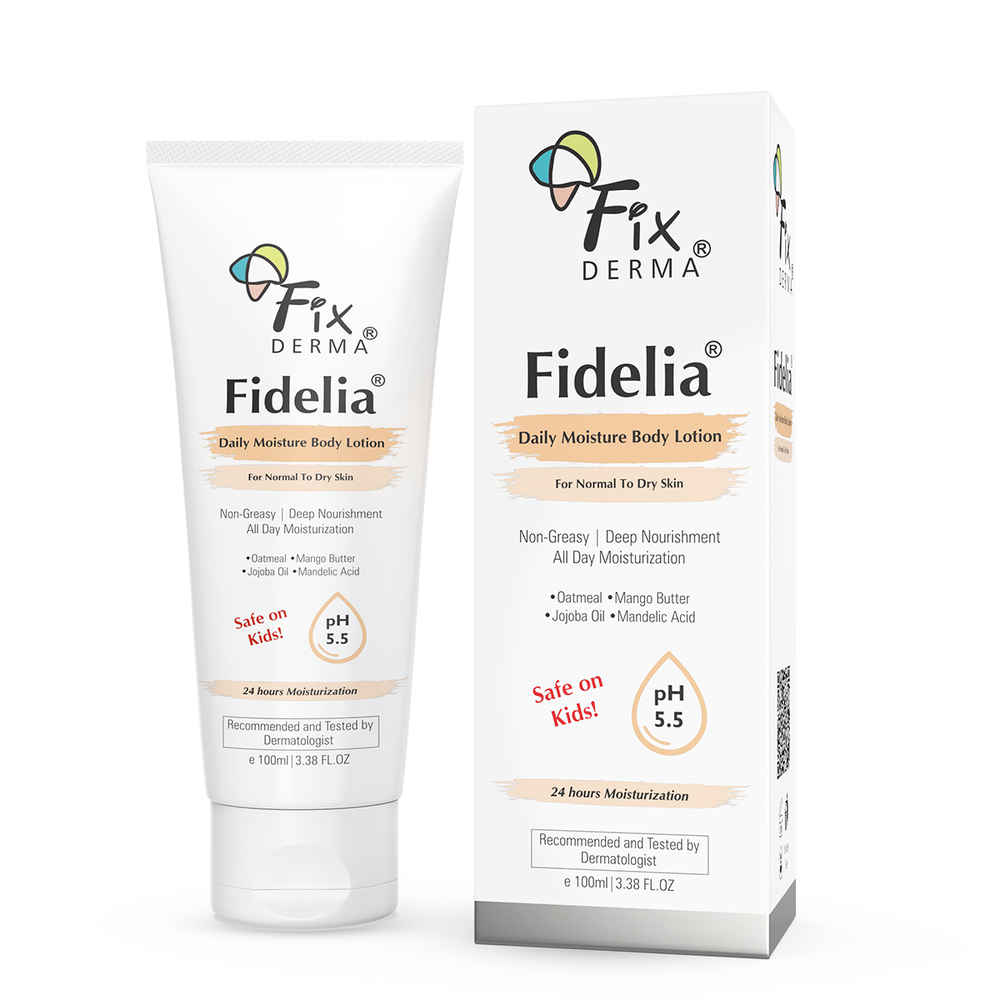 Buy Fixderma Fidelia Daily Moisture Body Lotion | Moisturizer for Face & Body | Body Lotion for Winter | Body Lotion for Women & Men | Body Lotion for Dry Skin with Jojoba Oil & Oatmeal - 100 ml - Purplle
