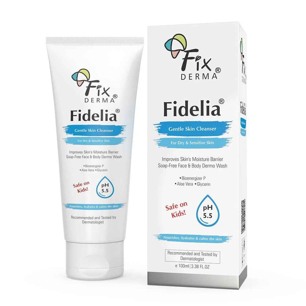 Buy Fixderma Fidelia Gentle Skin Cleanser | Face Wash for Women | Body Wash for Men | Face & Body Wash for Dry & Sensitive Skin | Soap Free Face & Body Wash - 100 ml - Purplle