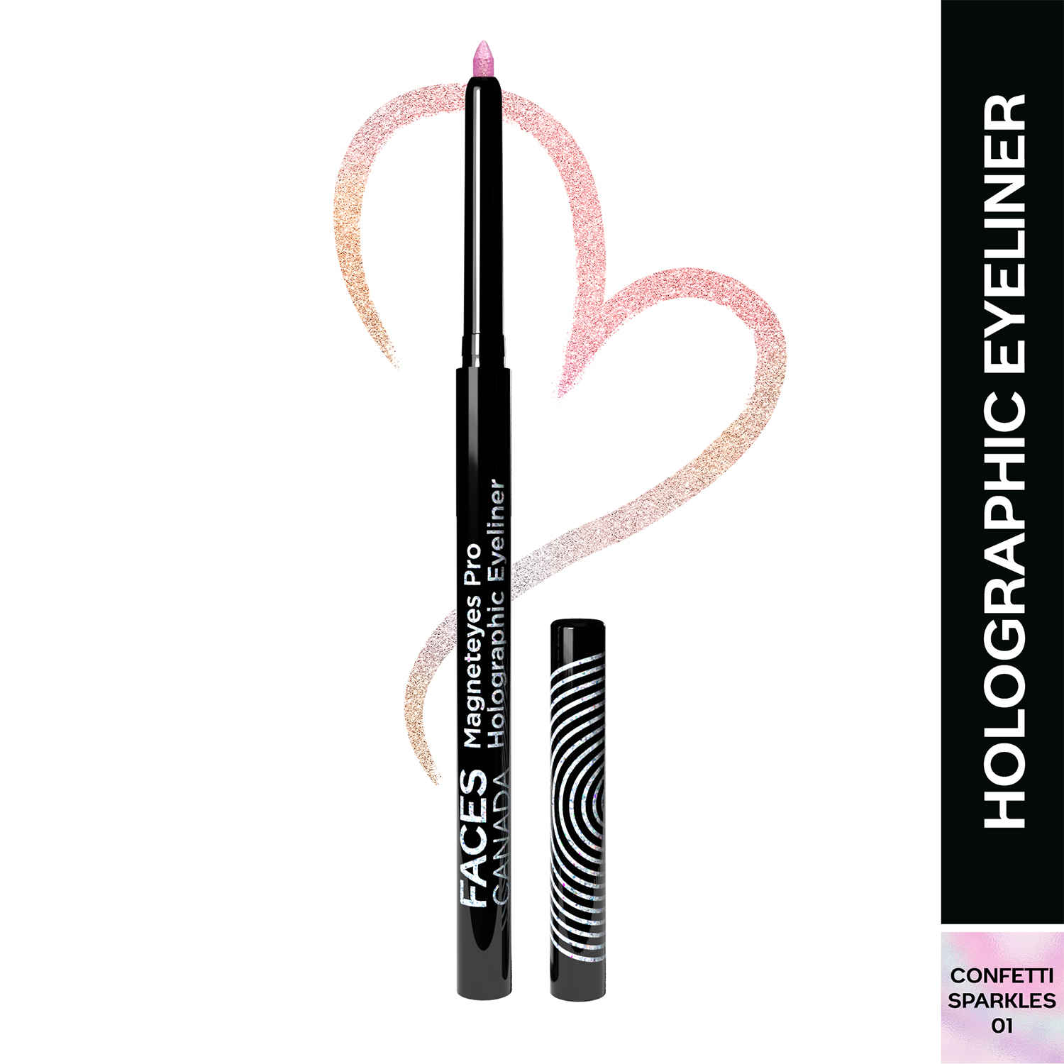 Buy FACES CANADA Magneteyes Pro Holographic Eyeliner - Confetti Sparkles 01, 0.25 gm | Multichrome / Duochrome Eyeliner | Metallic & Shimmer Finish | Longlasting | Waterproof & Smudgeproof - Purplle