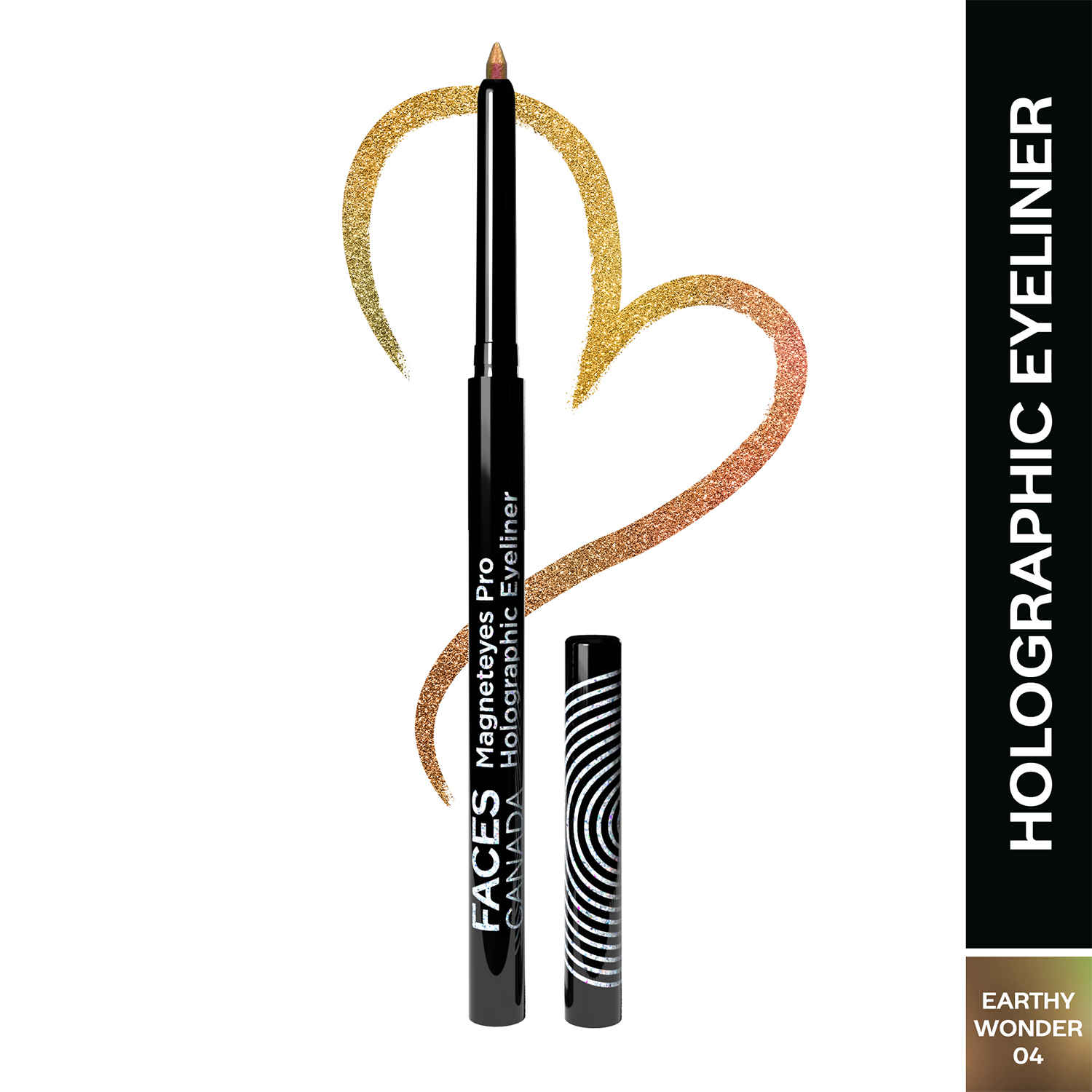 Buy FACES CANADA Magneteyes Pro Holographic Eyeliner - Earthy Wonder 04, 0.25 gm | Multichrome / Duochrome Eyeliner | Metallic & Shimmer Finish | Longlasting | Waterproof & Smudgeproof - Purplle